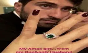 تصویری از حلقه‌ای که کریم انصاری فرد به نامزد آمریکایی‌اش داد