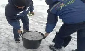 بارش برف سیاه در قزاقستان + عکس