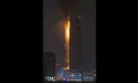 برج بلندی که در بحرین می سوزد | فیلم