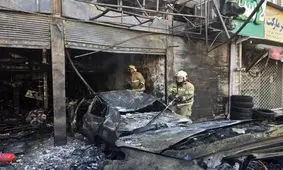 آتش سوزی در مغازه مکانیکی در تهران یک قربانی گرفت