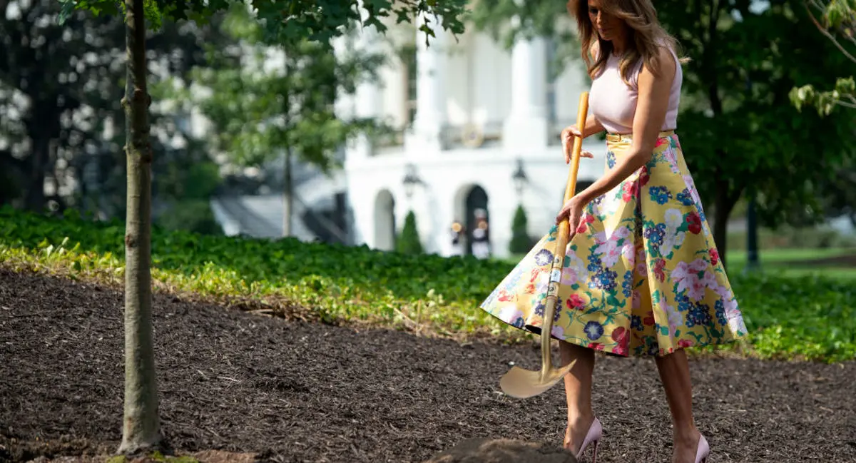 پیراهن زیبا و گران قیمت ملانیا برای دیدار با ملکه انگلیس +عکس