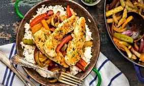 طرز تهیه پلو به سبک اروپایی با فلفل دلمه