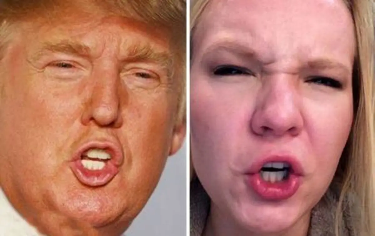 عکس های خنده دار دختری که ادای افراد معروف را در می آورد