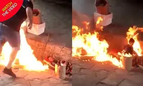 اقدام وحشیانه یک بچه پولدار با دو مرد بی خانمان! +فیلم