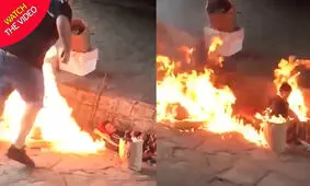 اقدام وحشیانه یک بچه پولدار با دو مرد بی خانمان! +فیلم