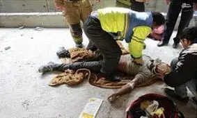 مصدومیت شدید یک کارگر در فردیس بر اثر سقوط از داربست