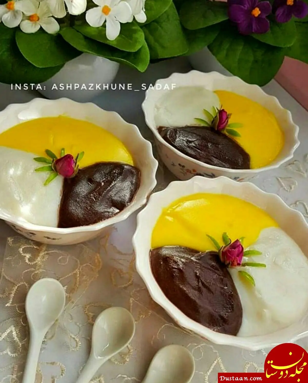 طرز تهیه فرنی سه رنگ خوشمزه و متفاوت برای ماه رمضان