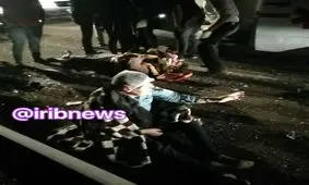 فوت ۲ نفر و زخمی شدن بیش از ۲۰ سرنشین براثر واژگونی اتوبوس
