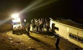 جزئیات حادثه واژگونی اتوبوس در آزادراه تبریز-زنجان