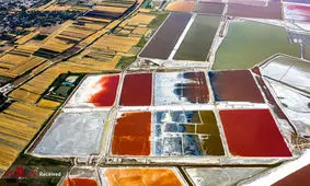 رنگ‌های حیرت انگیز دریاچه‌های نمکی +تصاویر