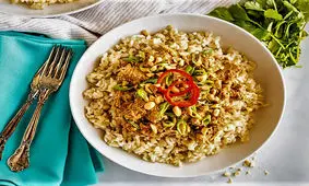 روش تهیه پلو پیازچه با مرغ با طعمی بسیار عالی