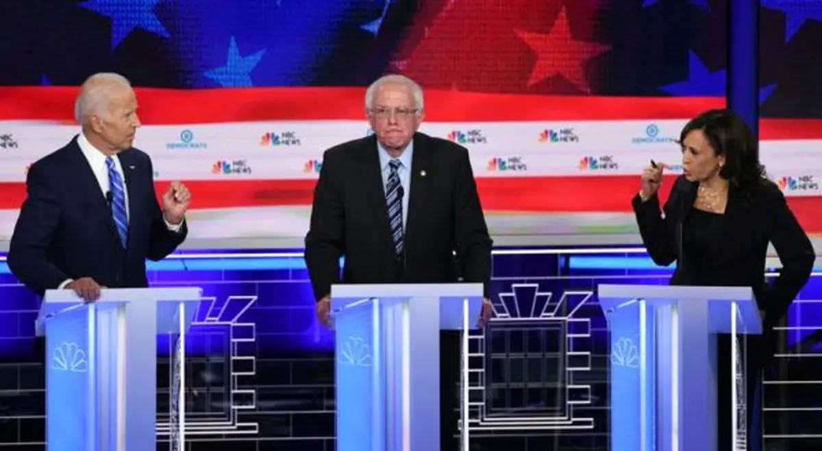 مناظره ۱۰ کاندیدای دوم دموکرات‌ها برای انتخابات ۲۰۲۰ آمریکا با حضور جو بایدن و برنی سندرز / رویارویی جو بایدن و کاملا هریس / بایدن: من از نژاد پرستی ستایش نکرده‌ام
