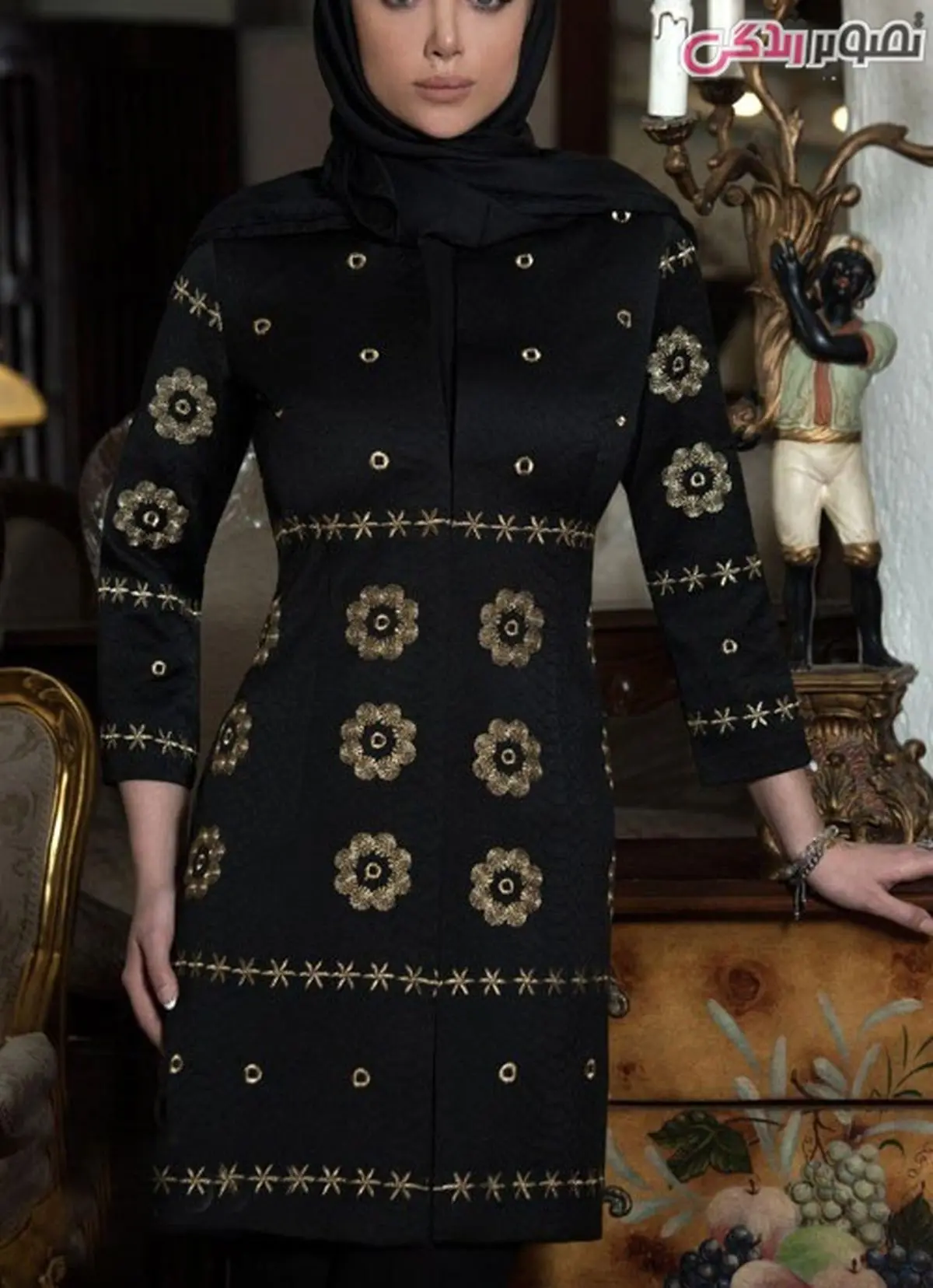 مدل مانتو عید جدید مشکی و رنگ های تیره شیک و مجلسی زنانه و دخترانه
