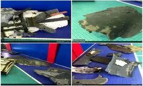 انتشار اولین تصاویر از لاشه پهپاد جاسوسی آمریکا / تکه های گلوبال هاوک در آب های ایران بود