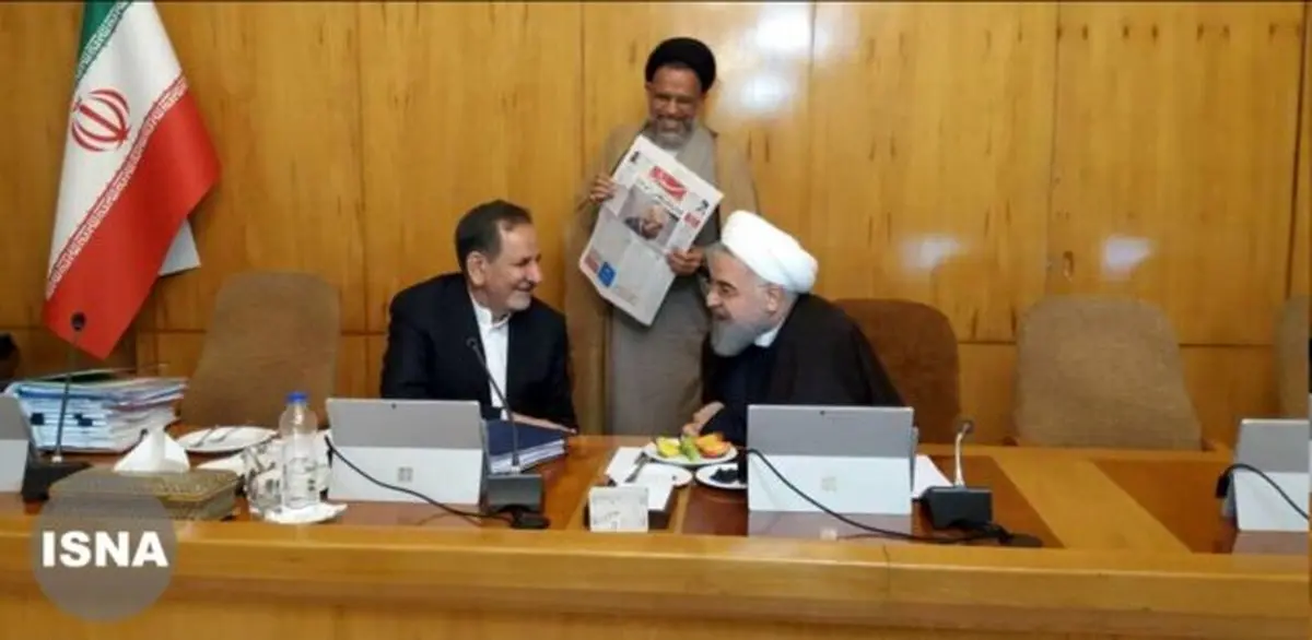 روحانی و جهانگیری خندان در کنار یکدیگر+فیلم