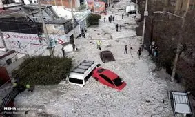 بارش سنگین تگرگ در مکزیک‎+ عکس