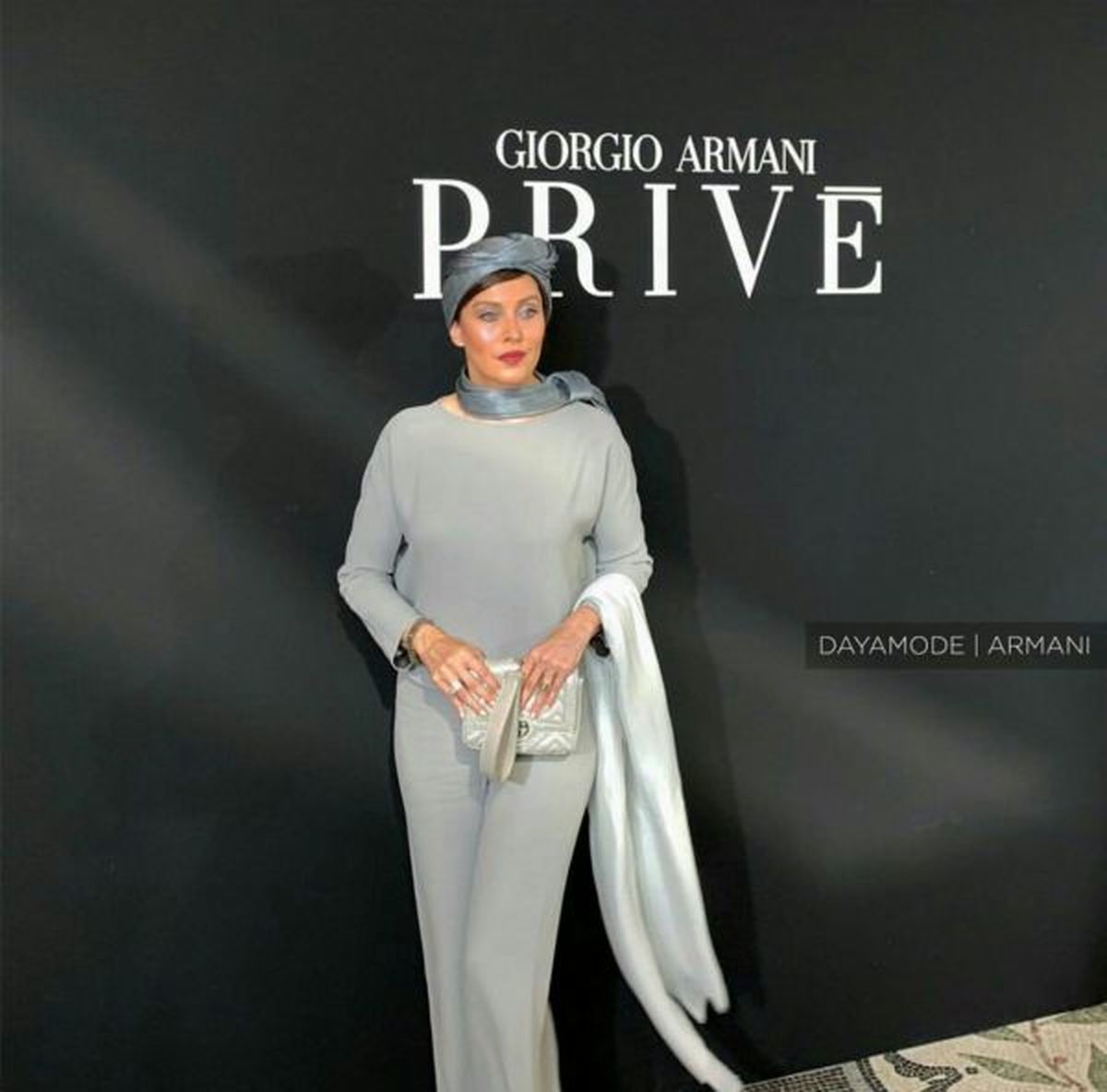 شرکت مهتاب کرامتی، بازیگر سینما و صداوسیما، در مراسم برند مد جورجو آرمانی