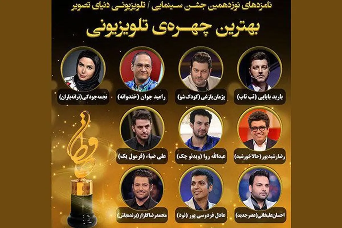 معرفی نامزدهای جایزه بهترین چهره تلویزیونی جشن حافظ