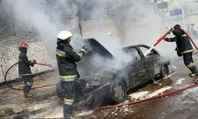 حریق ناگهانی پژو۴۰۵ در حین حرکت