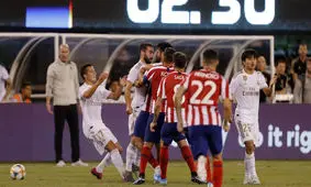 درگیری شدید بازیکنان رئال و اتلتیکو