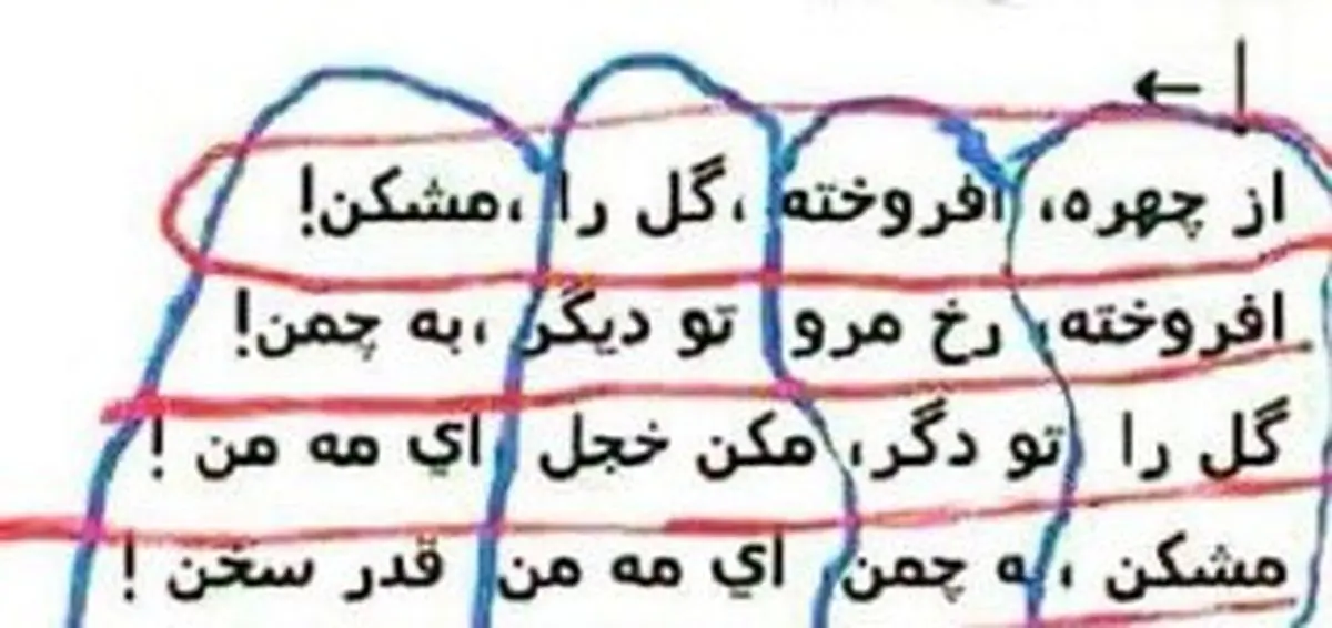 شعری که از دوجهت به یک شکل خوانده می‌شود