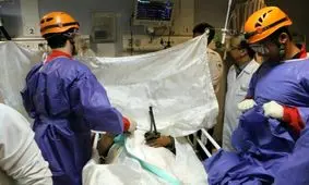 عملیات موفقیت آمیز آتش‌نشانان برای رهاسازی دست کارگر گرفتار در سیم بکسل صنعتی