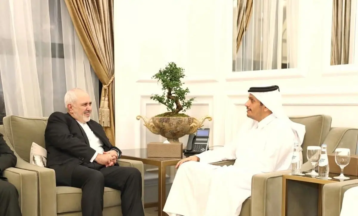 دیدار ظریف با وزیر خارجه قطر