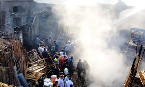 بازار کهنه قم‎ در آتش سوخت + تصاویر