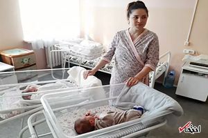 تولد دوقلوهای یک زن قزاقستانی با 11 هفته فاصله از یکدیگر