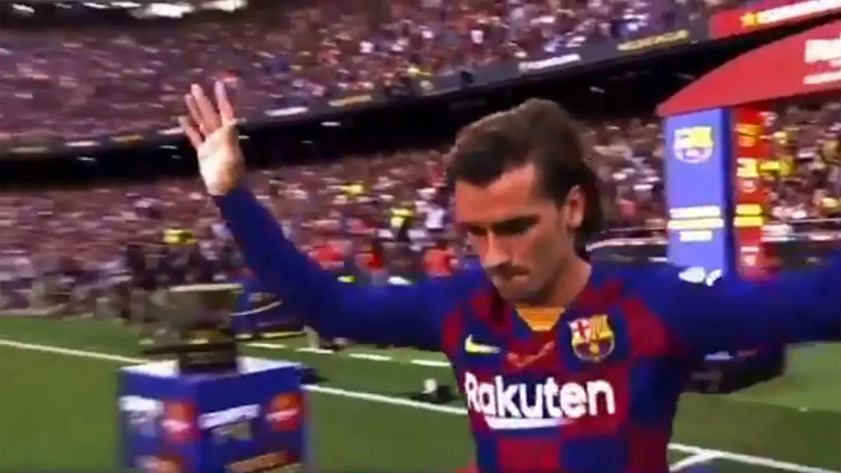 تشویق پرشور گریزمان از سوی هواداران بارسلونا