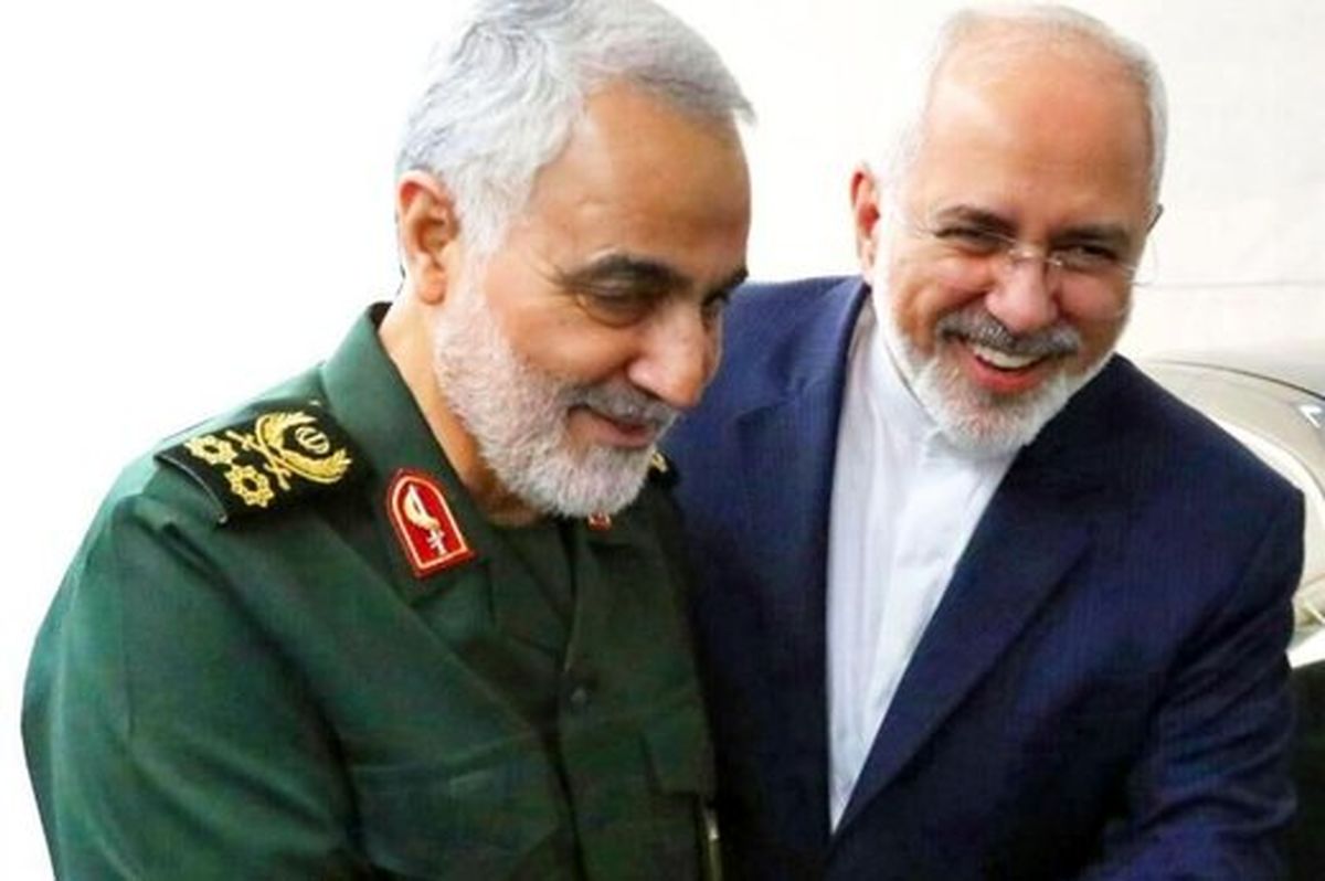 دیدار مهم سردار سلیمانی با ظریف: اقدام آمریکا در تحریم شما جنون آمیز است/به شما خداقوت و تبریک می‌گویم+عکس