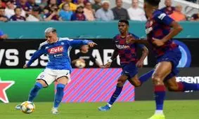 خلاصه بازی بارسلونا - ناپولی(ویدئو)