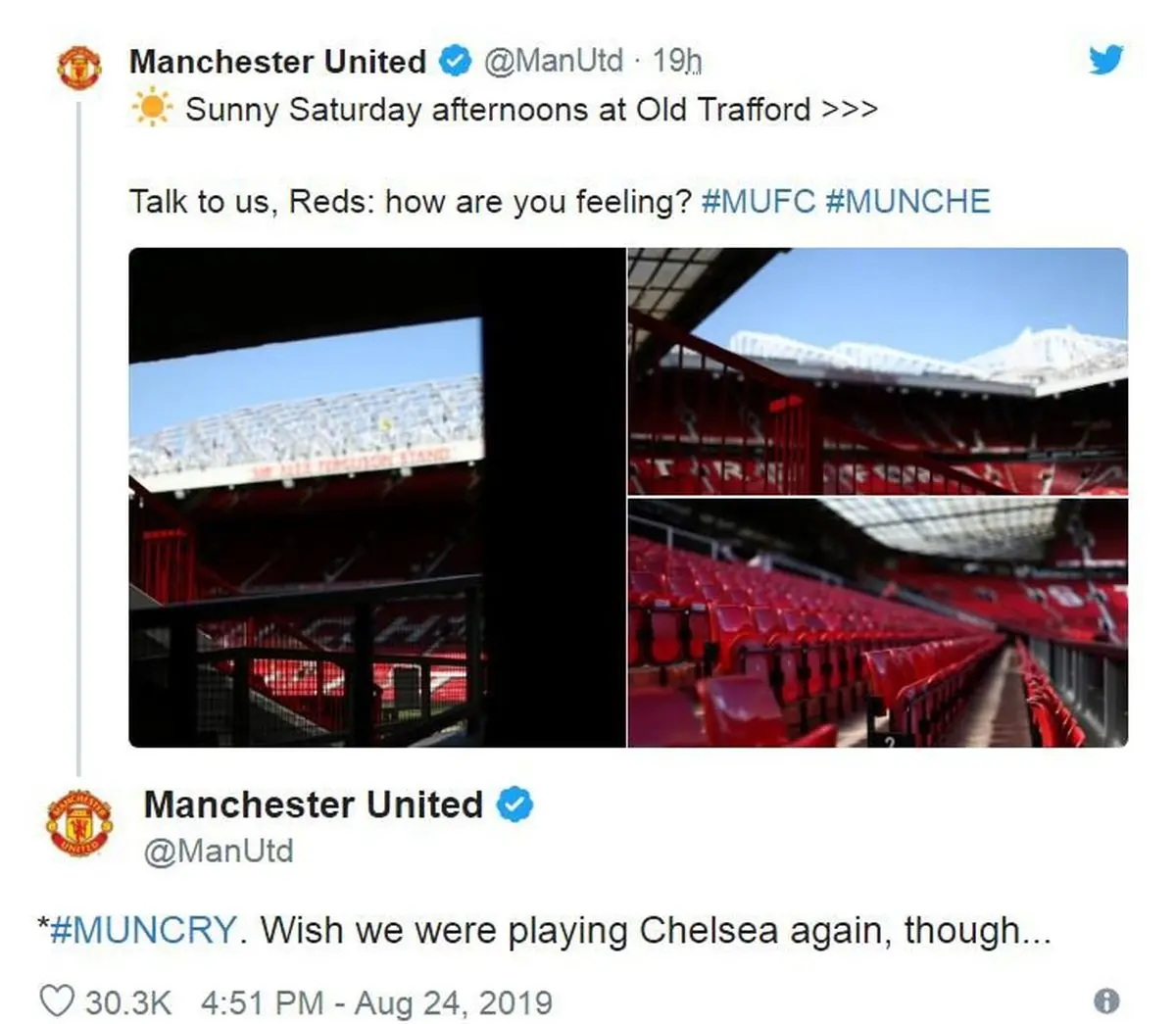 توییت منچستر جرقه‌ی کل‌کل لیگ برتری