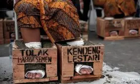 اعتراض از جنس سیمان+عکس