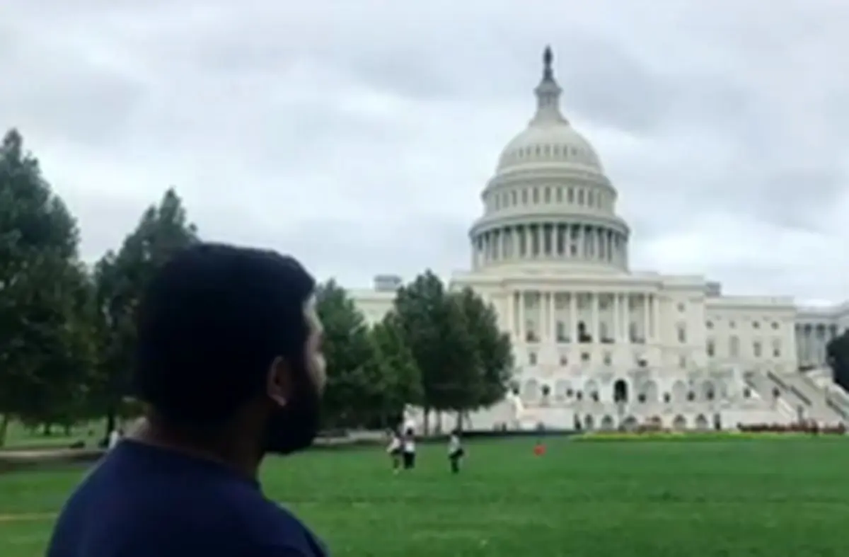 فیلم| مداحى مقابل کنگره آمریکا