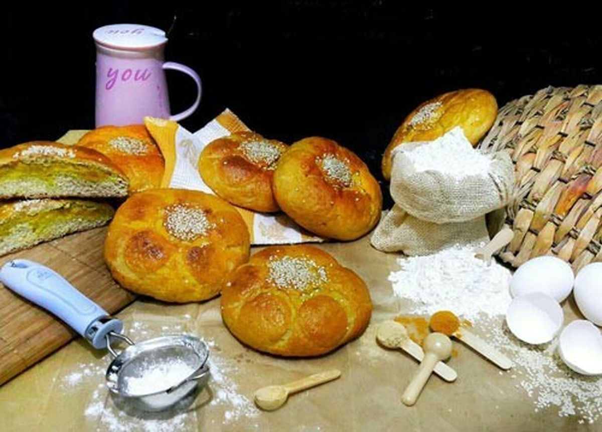 طرز تهیه نان روغنی مغزدار • ایشلی کوکه نان سنتی تبریز