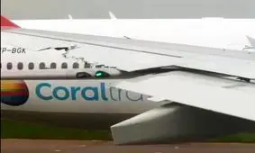 سانحه برخورد بال دو هواپیما با صدها مسافر!