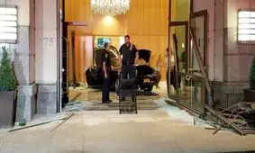 برخورد خودرو با یکی از برج‌‌های ترامپ + عکس