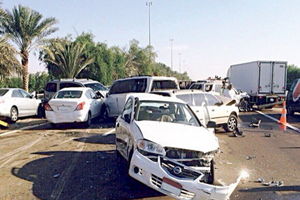 تصادف زنجیره‌ای بیش از 50 خودرو در پی حادثه در محورهای مواصلاتی خراسان رضوی