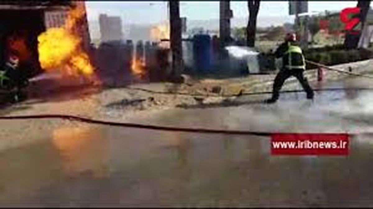 آتش‌سوزی در مرکز گاز مایع در بجنورد + فیلم