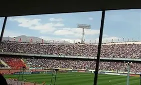 معاون اول رئیس جمهور تماشاگر بازی ایران - چین در ورزشگاه آزادی + عکس