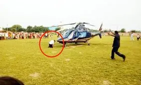 خطری که از بیخ گوش خلبان هلی‌کوپتر گذشت! + فیلم