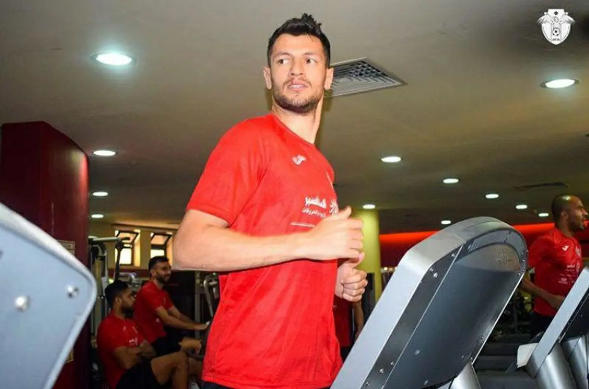 مدافع فولاد در تمرینات تیم ملی اردن