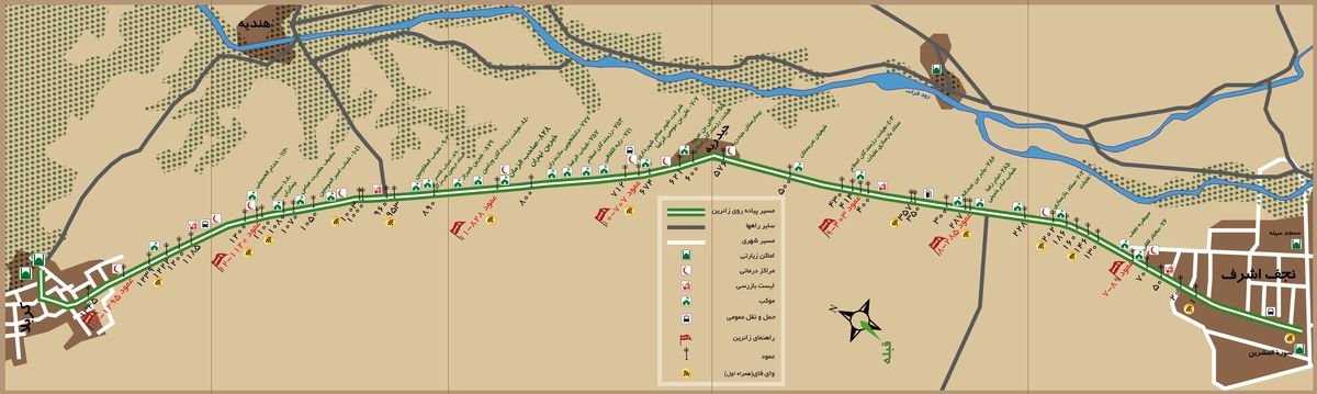 از نجف تا کربلا را با این نقشه بروید