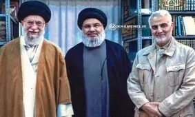 یک تصویر جدید از سردار سلیمانی و سید حسن نصرالله در کنار رهبر انقلاب