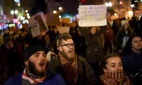 تظاهرات علیه ترامپ در یک شهر آمریکا