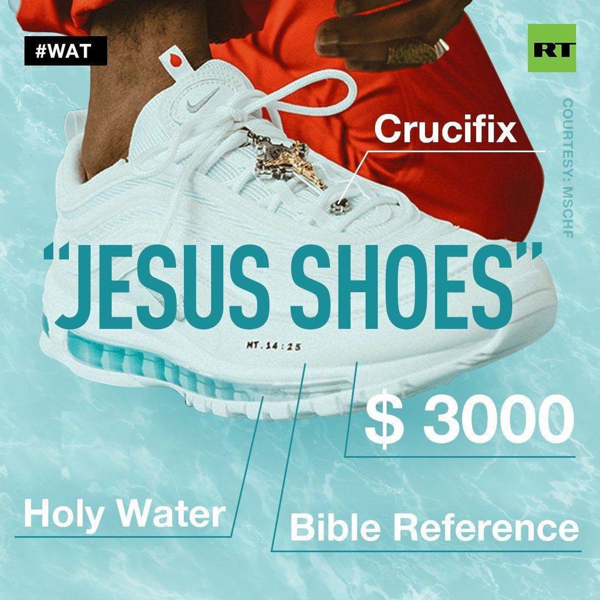 کفش‌های مسیح به قیمت ۳۰۰۰ دلار ساخت نایکی مجهز به آب مقدس!