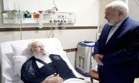 عیادت ظریف از آیت‌الله مکارم شیرازی/ عکس