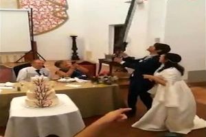 اقدام جنجالی عروس و داماد در شب عروسی + فیلم