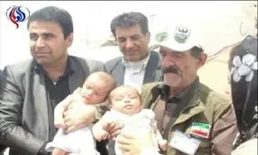 نجات دوقلو ده ماهه از زیر آواز زلزله مشهد